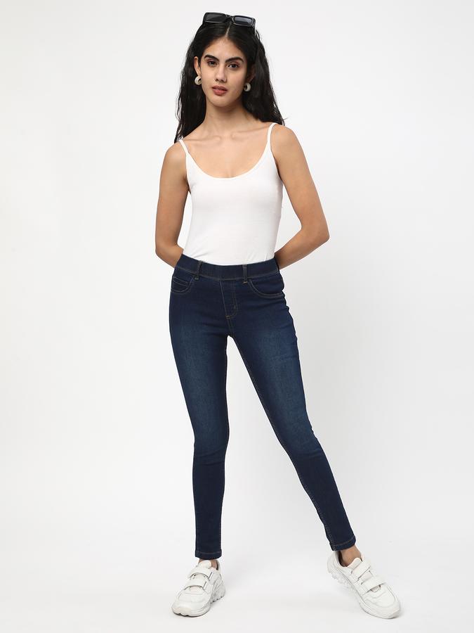 Women Mid-Wash Skinny Fit Jeggings  image number 1