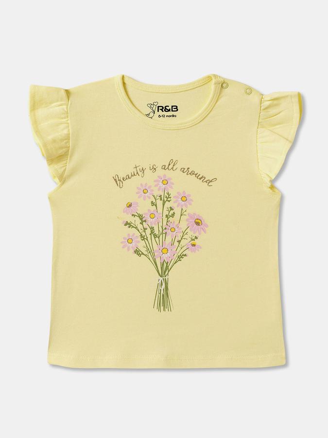 Baby Girls Graphic Print Pure Cotton Regular T Shirt 