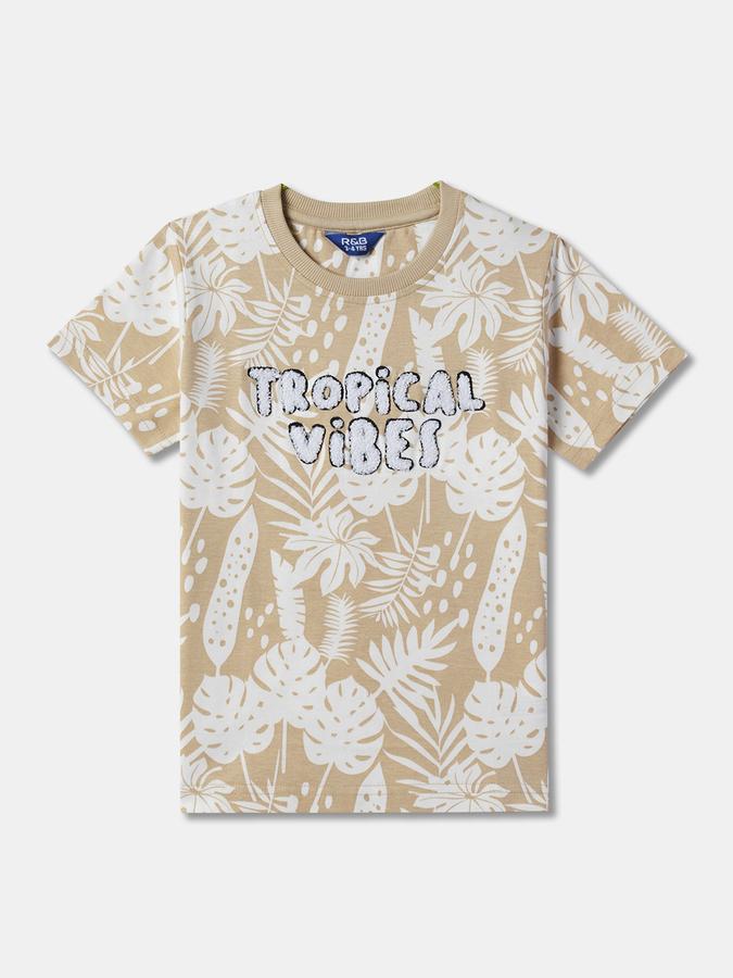 Boys Tropical Print T-Shirt & Shorts Set image number 2