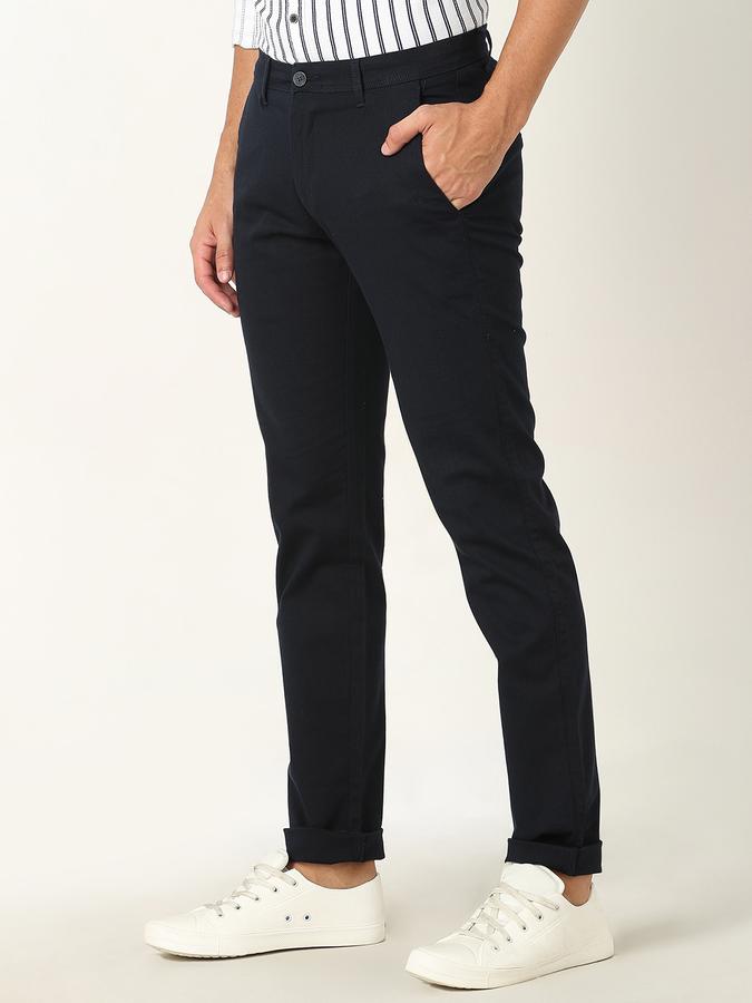 Men Slim Fit Flat-Front Trousers image number 1