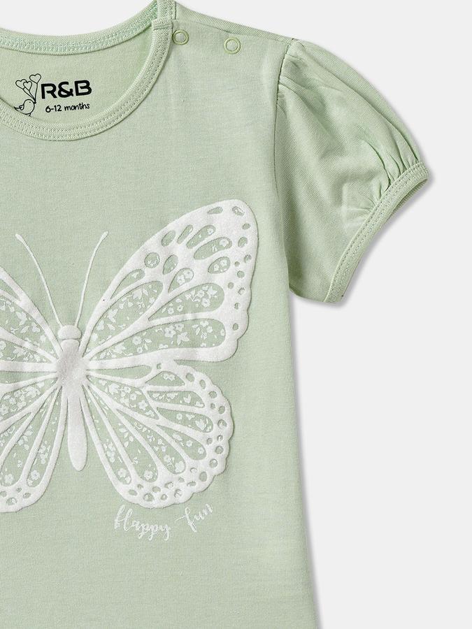 Baby Girls Graphic Print Pure Cotton Regular T Shirt  image number 2