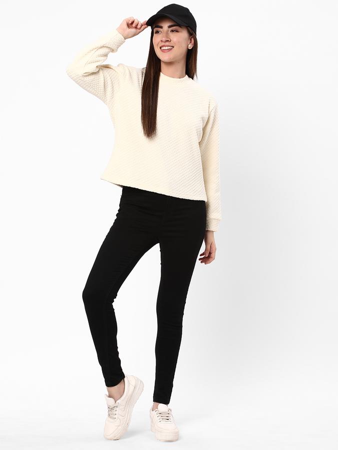 Women Patterned-Knit High-Neck Pullover image number 1