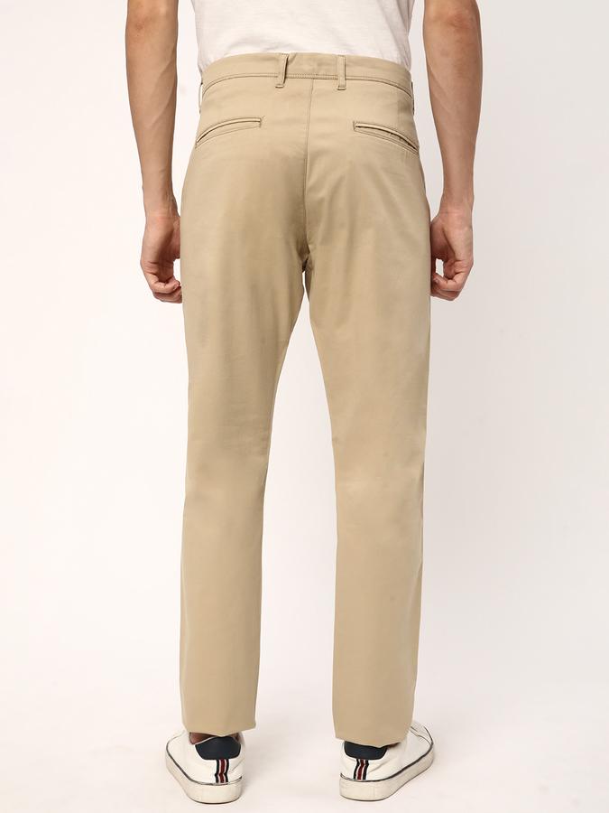 Men Flat-Front Slim Fit Trousers image number 2