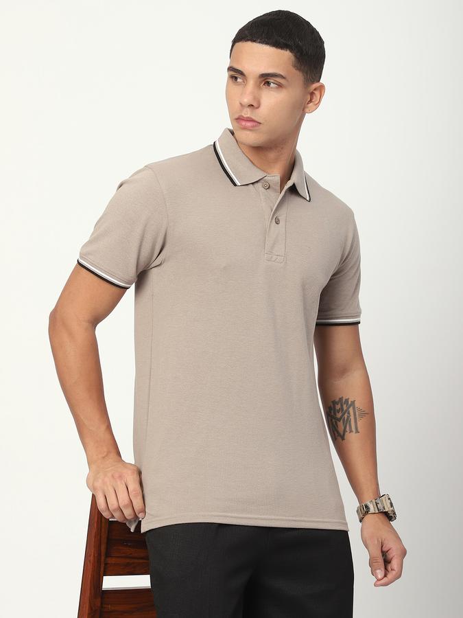 Solid Men Polo Neck T-Shirt