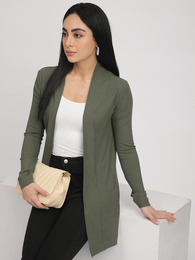 Women Textured Long Sleeves Shrug