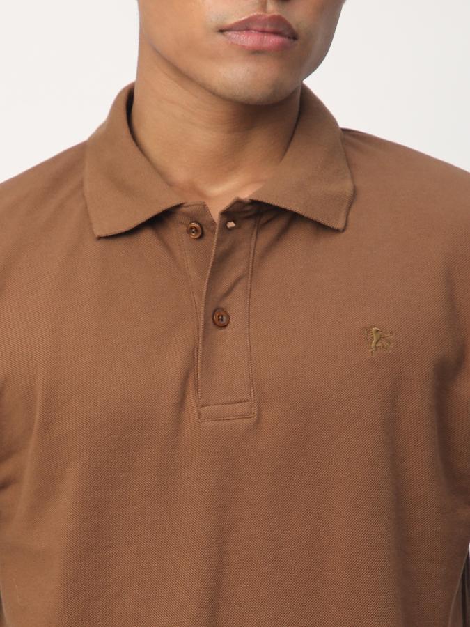 Solid Men Polo Neck T-Shirt image number 3