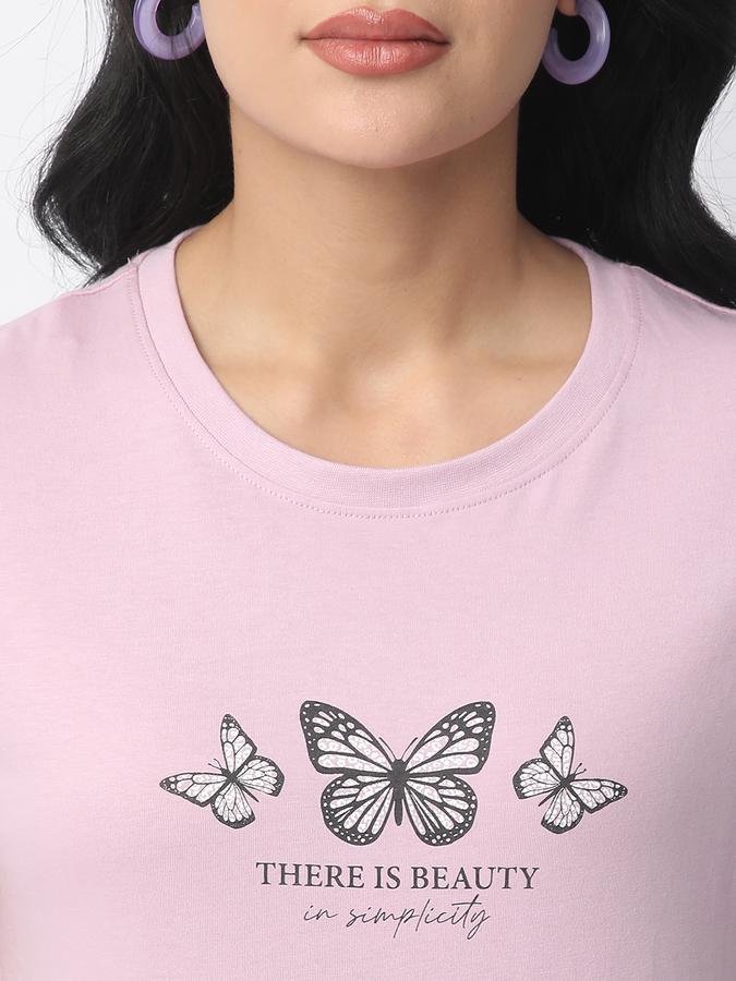 Graphic Print Women Round Neck T-Shirt image number 3