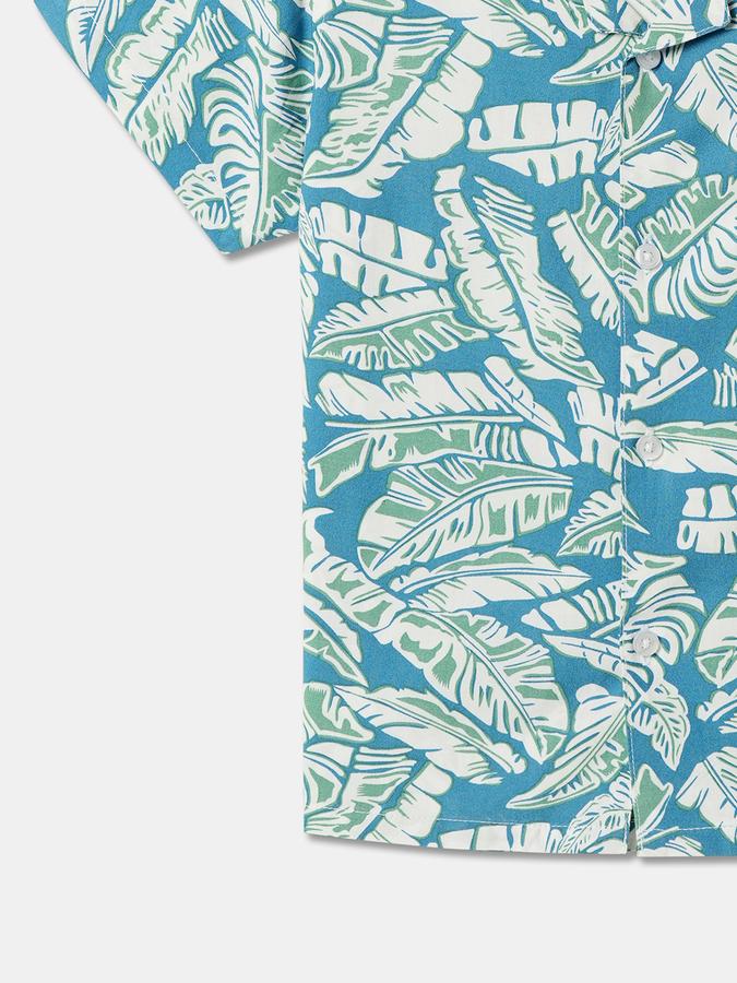 Boys Tropical Print Relaxed Fit Shirt image number 3