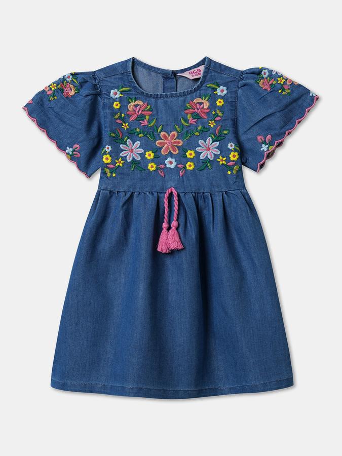 Baby Girls Midi/Knee Length Casual Dress Short Sleeve