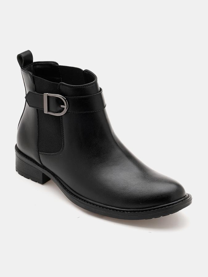 Women Solid Ankle-Length Boots image number 2