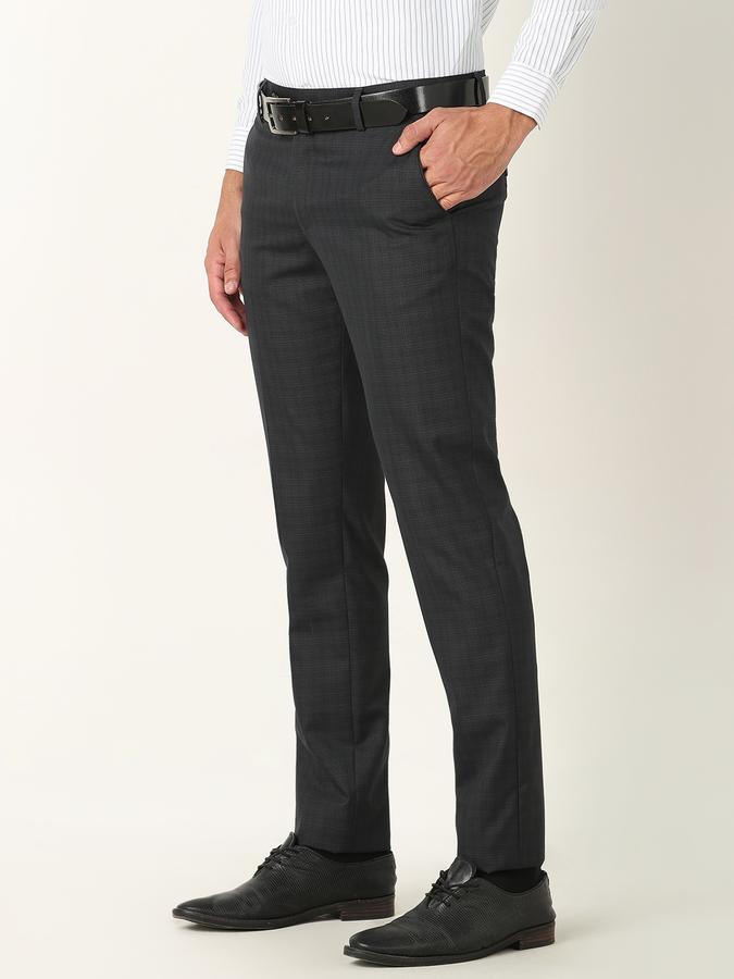 Men Slim Fit Flat-Front Trousers image number 1