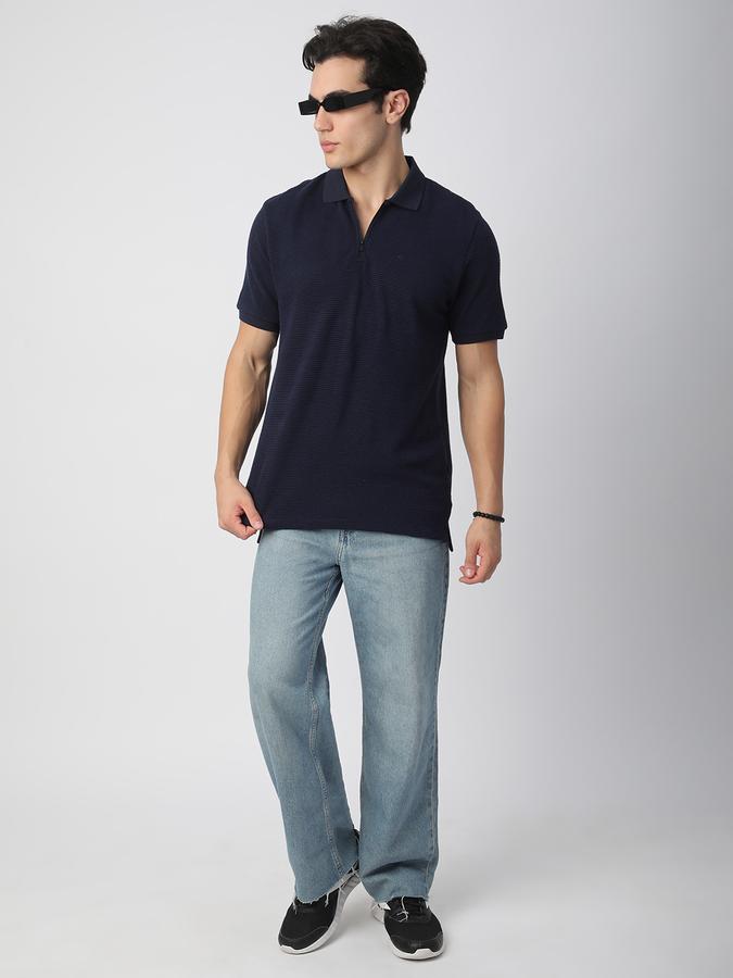 Solid Men Polo Neck T-Shirt image number 1