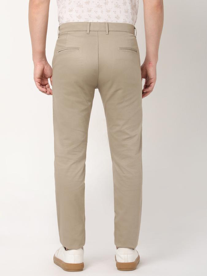 Men Slim Fit Flat-Front Trousers image number 3