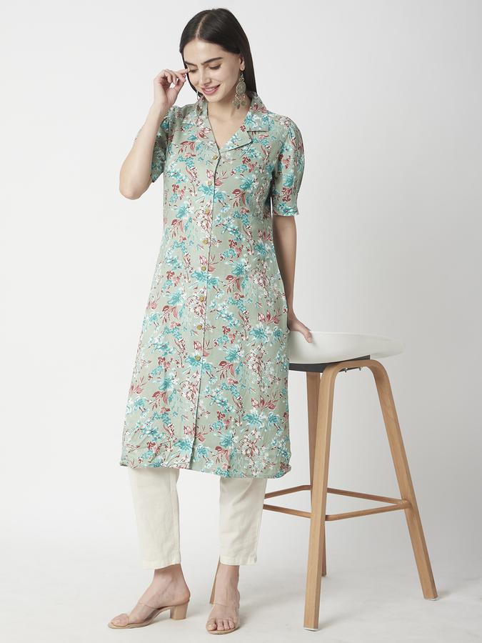 Women Floral Print A-line Kurta  image number 1