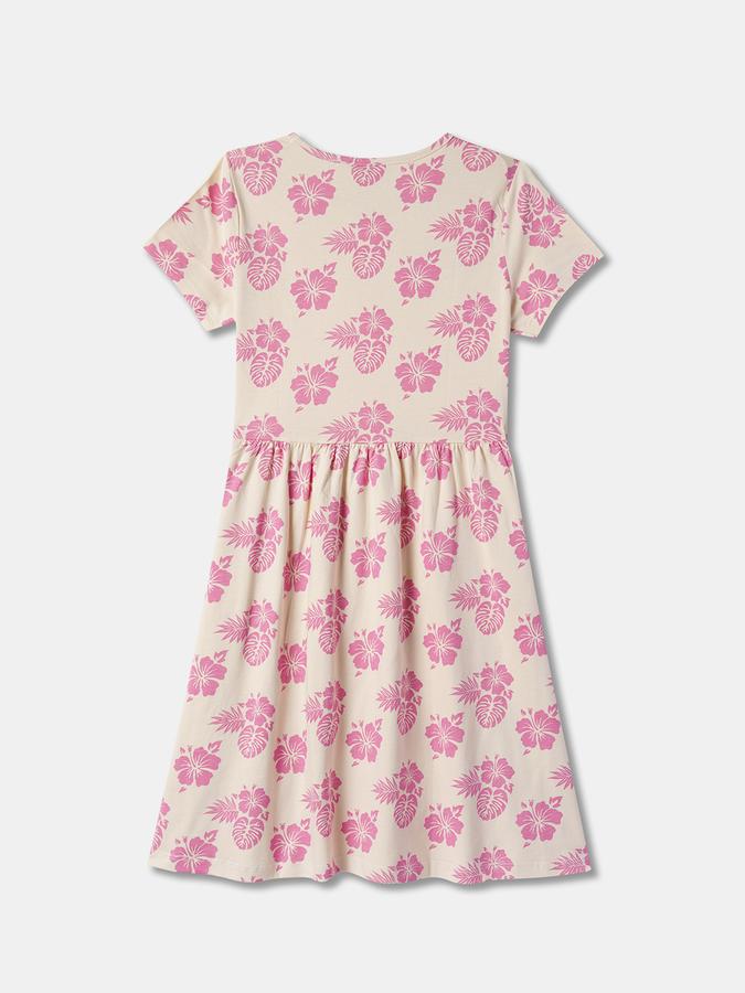 Girls Floral Printed A-Line Dress image number 1