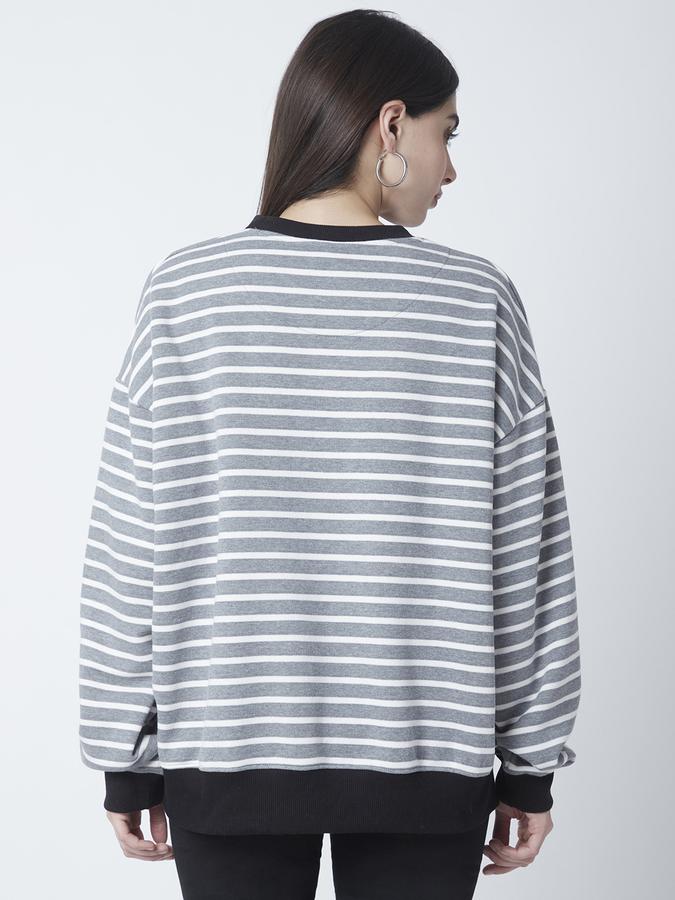 Full Sleeve Striped Women Sweatshirt image number 2