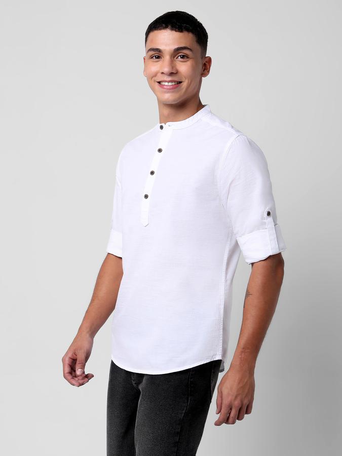 Men Regular Fit Shirt with Band-Collar image number 1