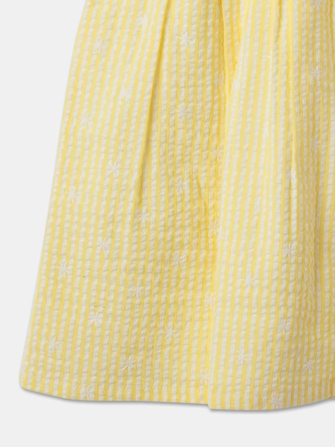 Striped A-Line Dress with Frilled Detail image number 3