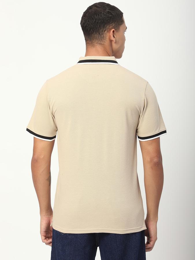 Solid Men Polo Neck T-Shirt image number 2