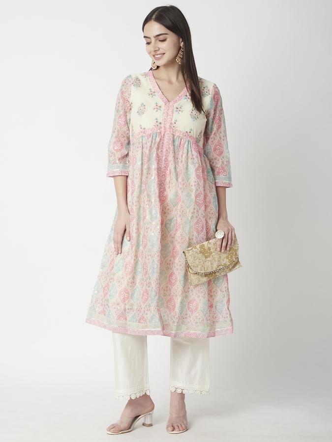 Women Floral Print A-line Kurta  image number 1