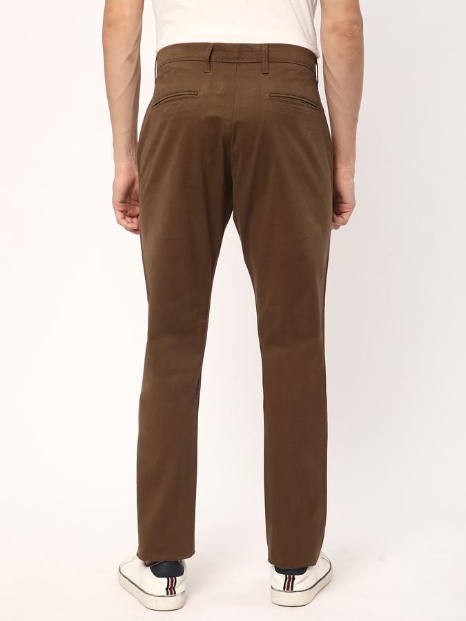 Men Flat-Front Slim Fit Trousers image number 2