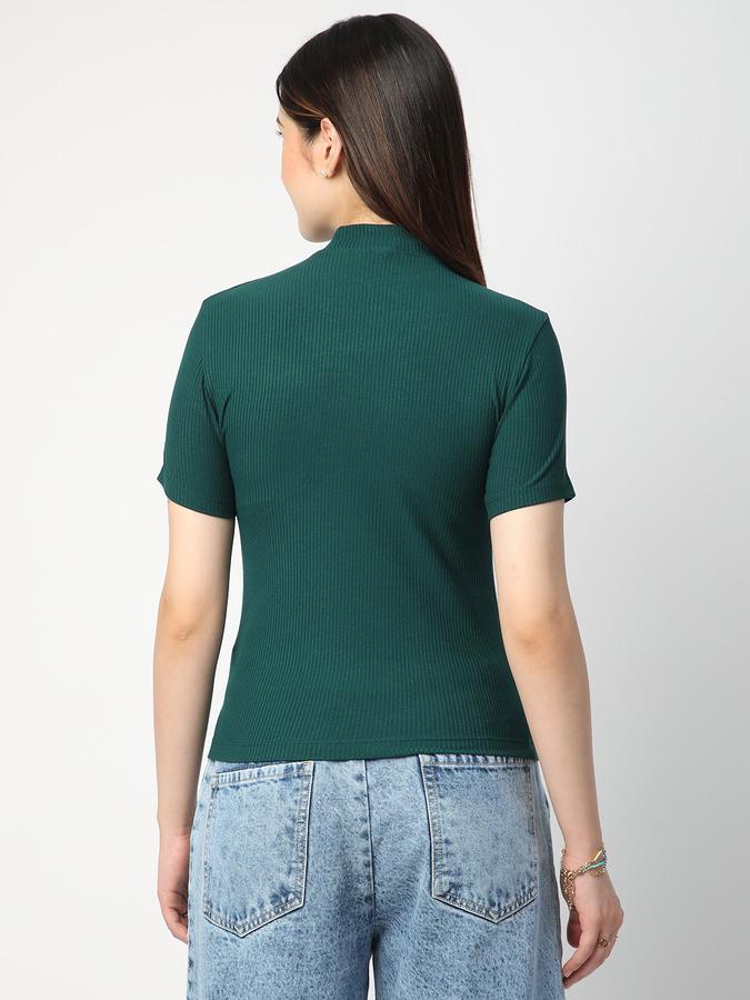 Solid Women High Neck T-Shirt image number 2