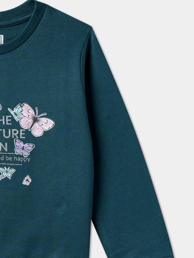 Full Sleeve Printed Girls Sweatshirt image number 2