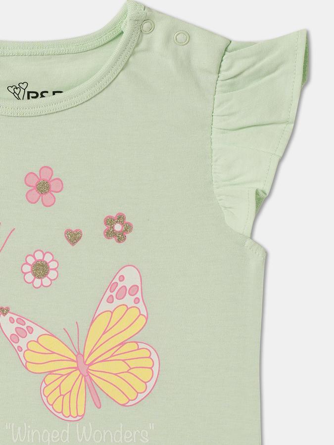 Baby Girls Graphic Print Pure Cotton Regular T Shirt  image number 2