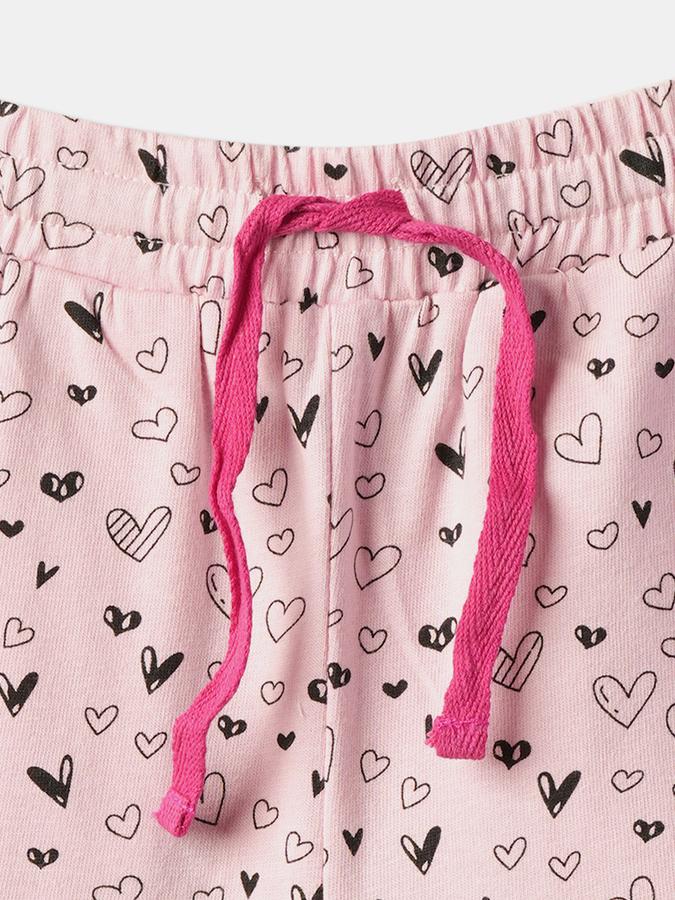 Girls Heart Print Regular Fit Shorts image number 3