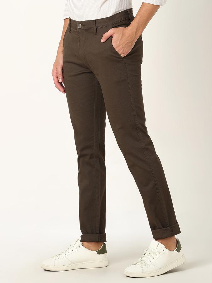 Men Slim Fit Flat-Front Trousers image number 1