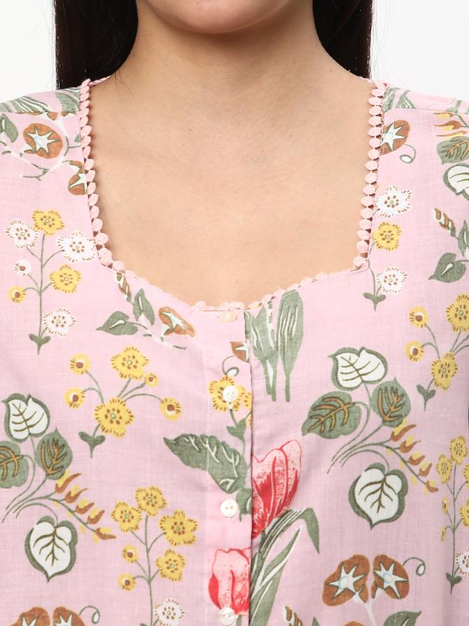 Women Floral Print Square-Neck Top image number 3