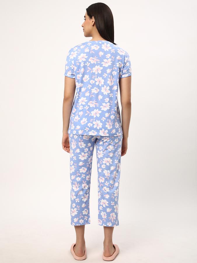 Women Floral Print T-Shirt & Pyjamas Set image number 2