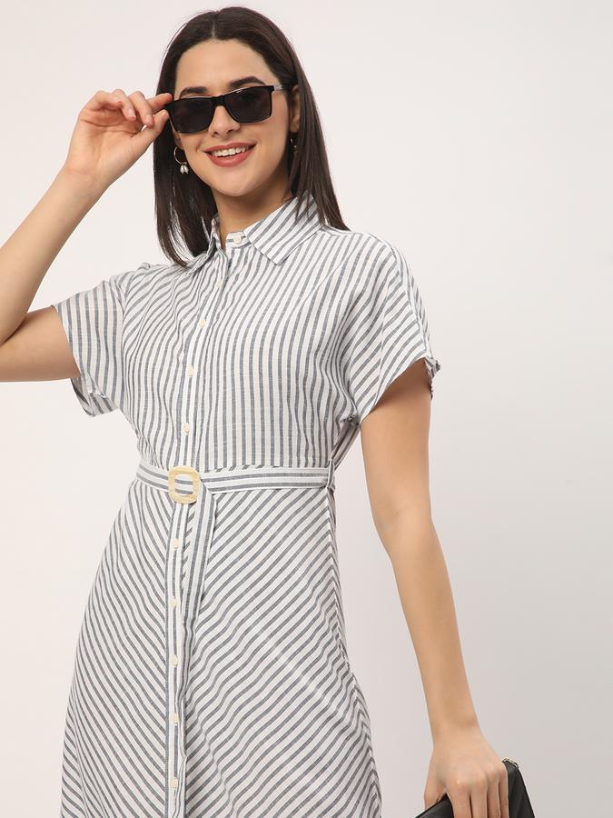 Women Striped A-Line Dress image number 1