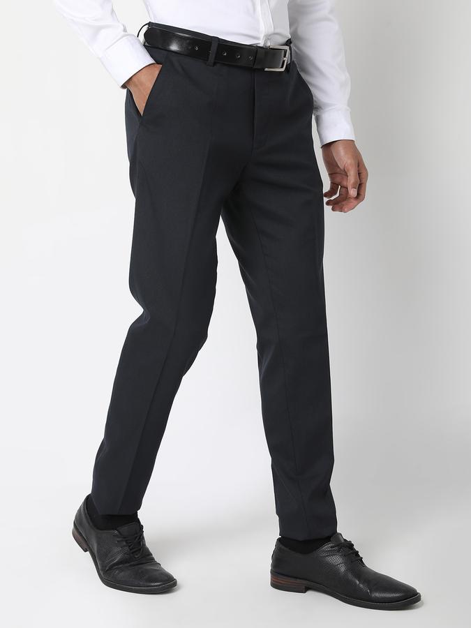 Men Flat-Front Slim Fit Trousers image number 1