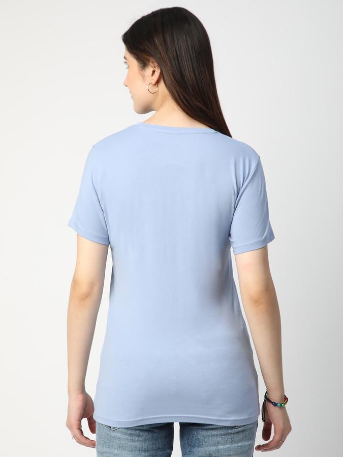 Solid Women Round Neck T-Shirt image number 2