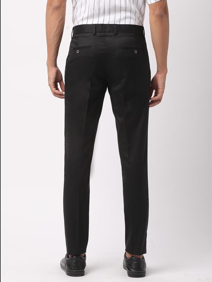 Men Slim Fit Flat-Front Trousers with Insert Pockets image number 2