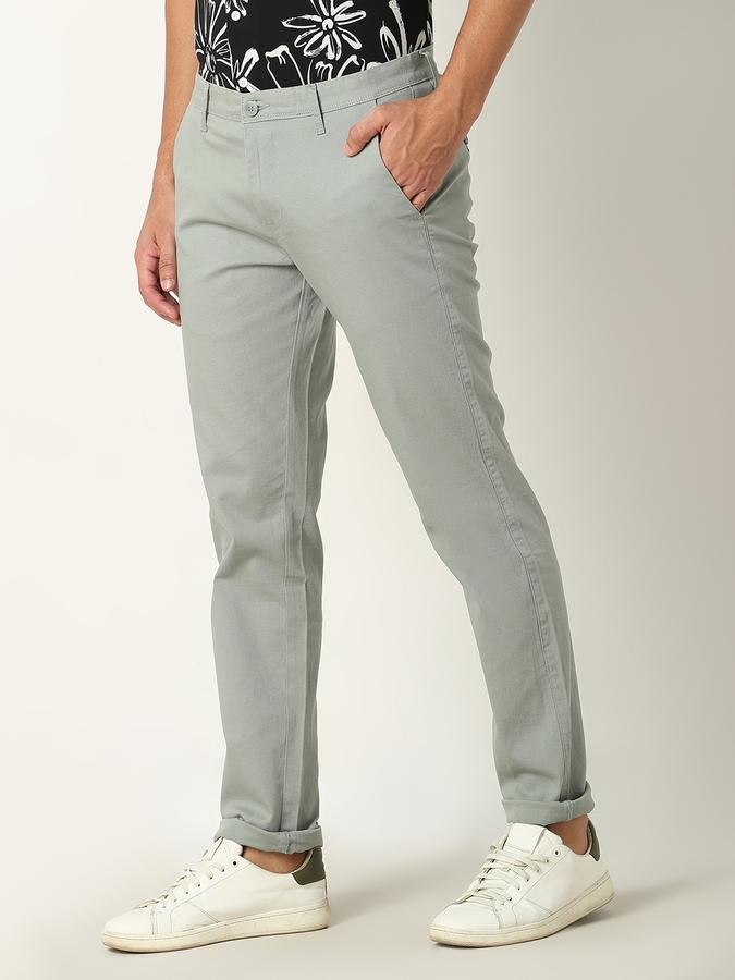 Men Slim Fit Flat-Front Trousers image number 1