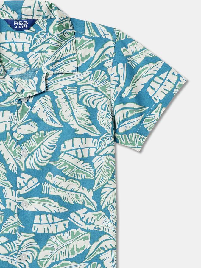 Boys Tropical Print Relaxed Fit Shirt image number 2