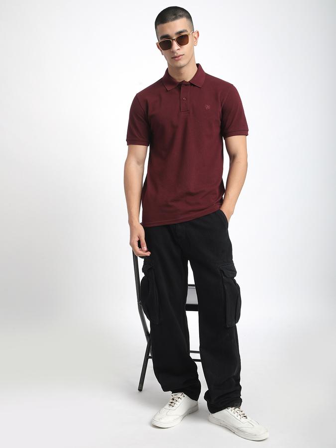 Solid Men Polo Neck T-Shirt image number 1