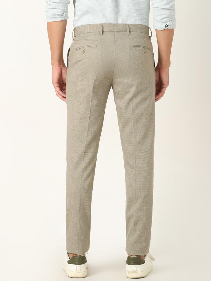 Men Slim Fit Flat-Front Trousers image number 3