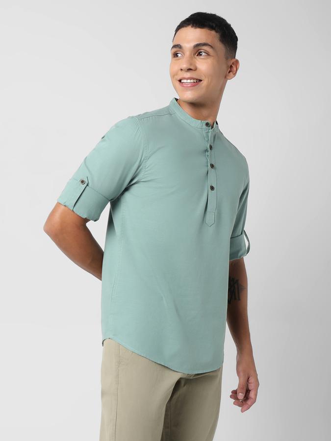 Mandarin Collar Shirt with Full Sleeves image number 2