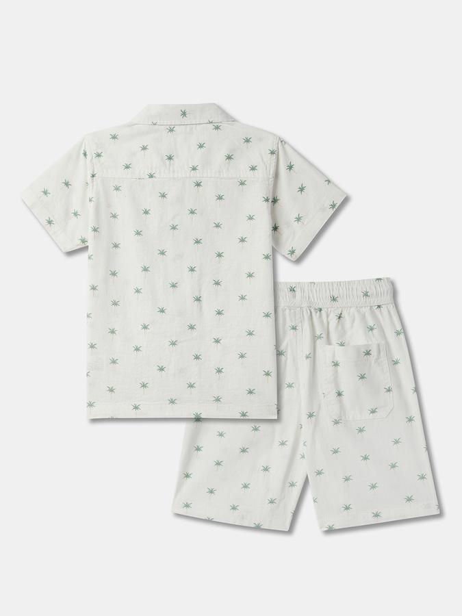 Boys Micro Print Shirt & Shorts Set image number 1