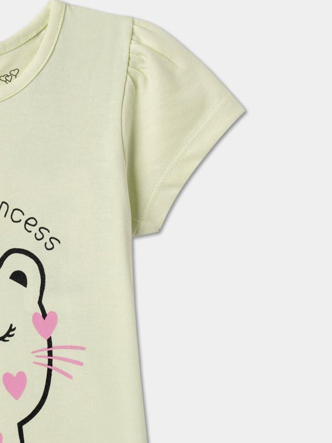 Baby Girls Graphic Print Pure Cotton Regular T Shirt image number 2