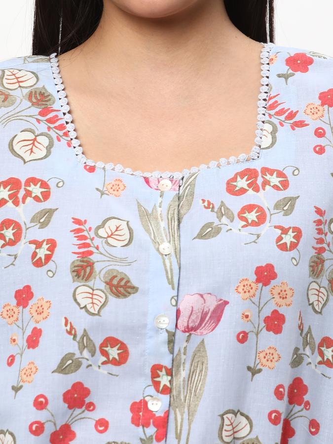 Women Floral Print Square-Neck Top image number 3