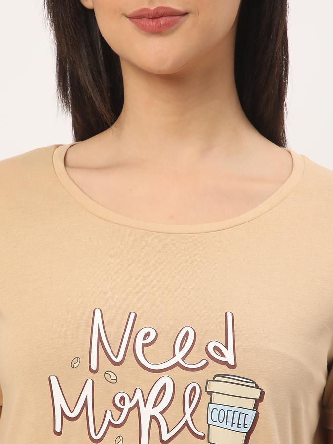 Women Typographic Print Round-Neck Nightshirt image number 3