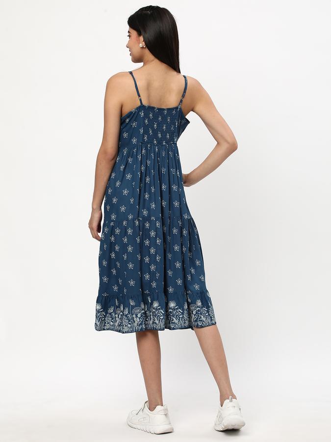 Women Block Print Fit & Flare Dress image number 2