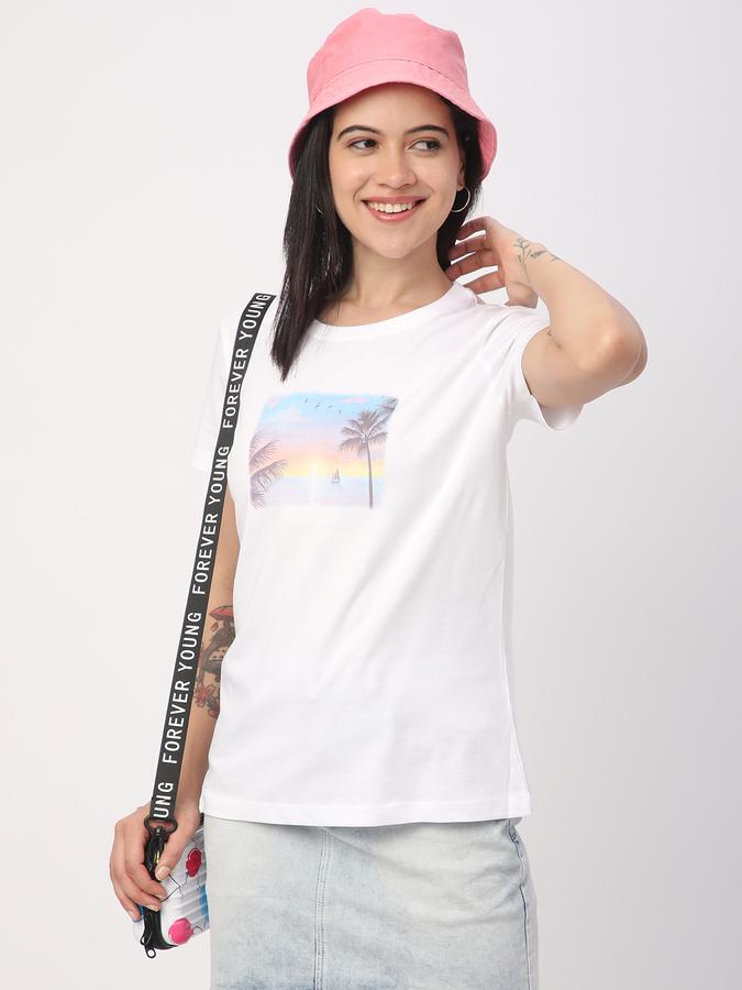 Printed Women Round Neck T-Shirt