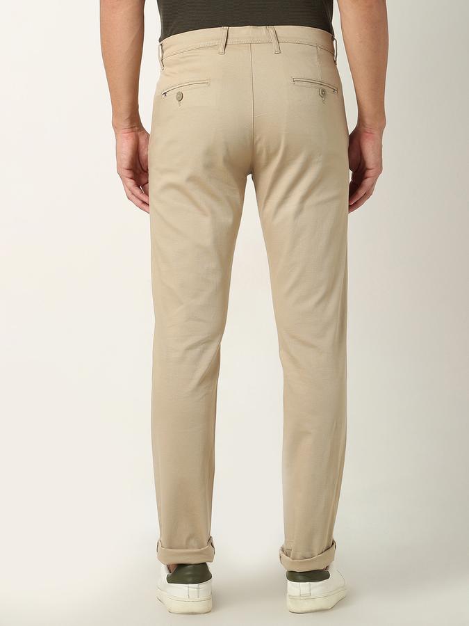 Men Slim Fit Flat-Front Trousers image number 3