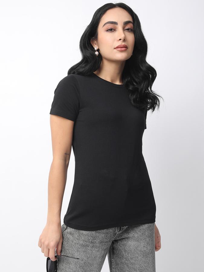 Solid Women Round Neck T-Shirt