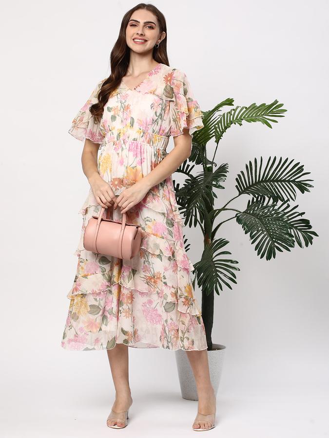 Floral Print A-Line Dress image number 1